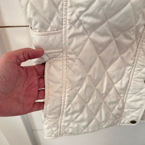 LL BEAN L Riding equestrian white quilted polyester woman gorpcore outdoor vest - Picture 3 of 11